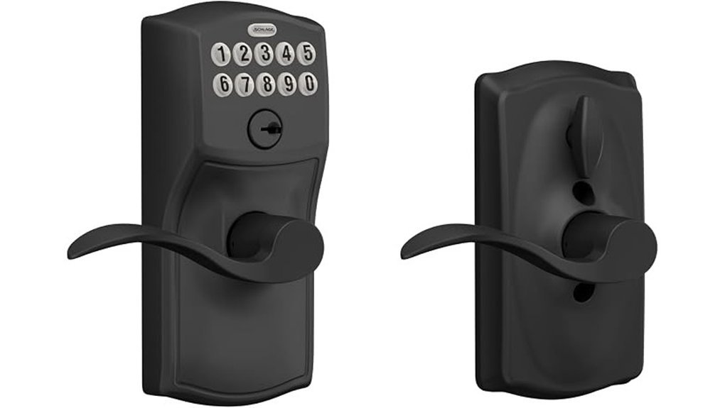 matte black keypad lock