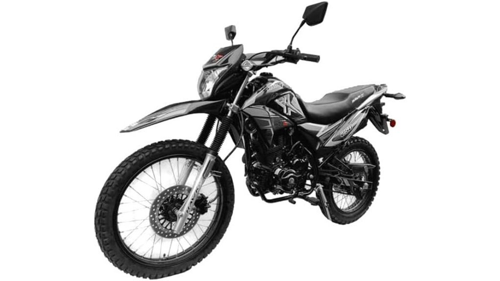 black 250cc enduro motorcycle