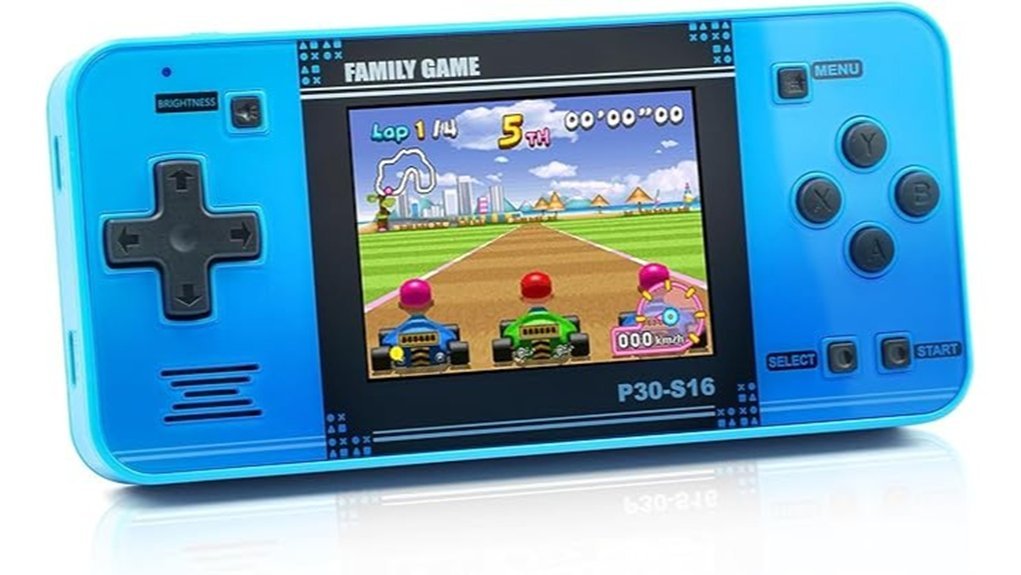 blue retro gaming device