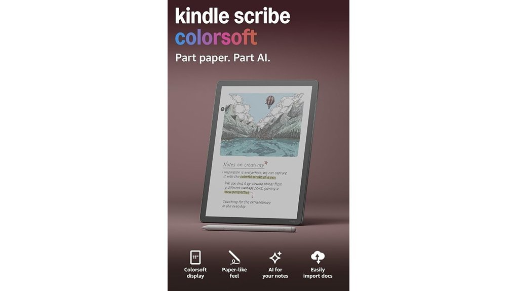 colorful kindle with pen