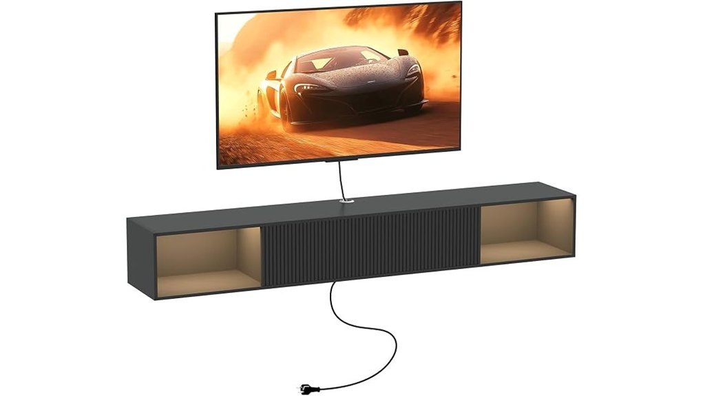 led floating tv stand