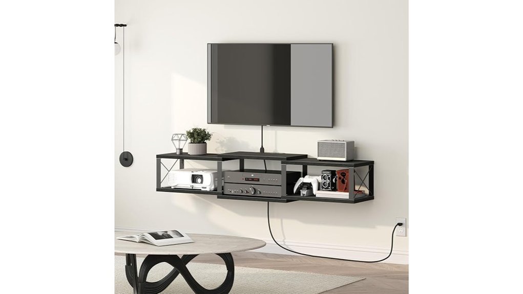 stylish tv stand with outlets