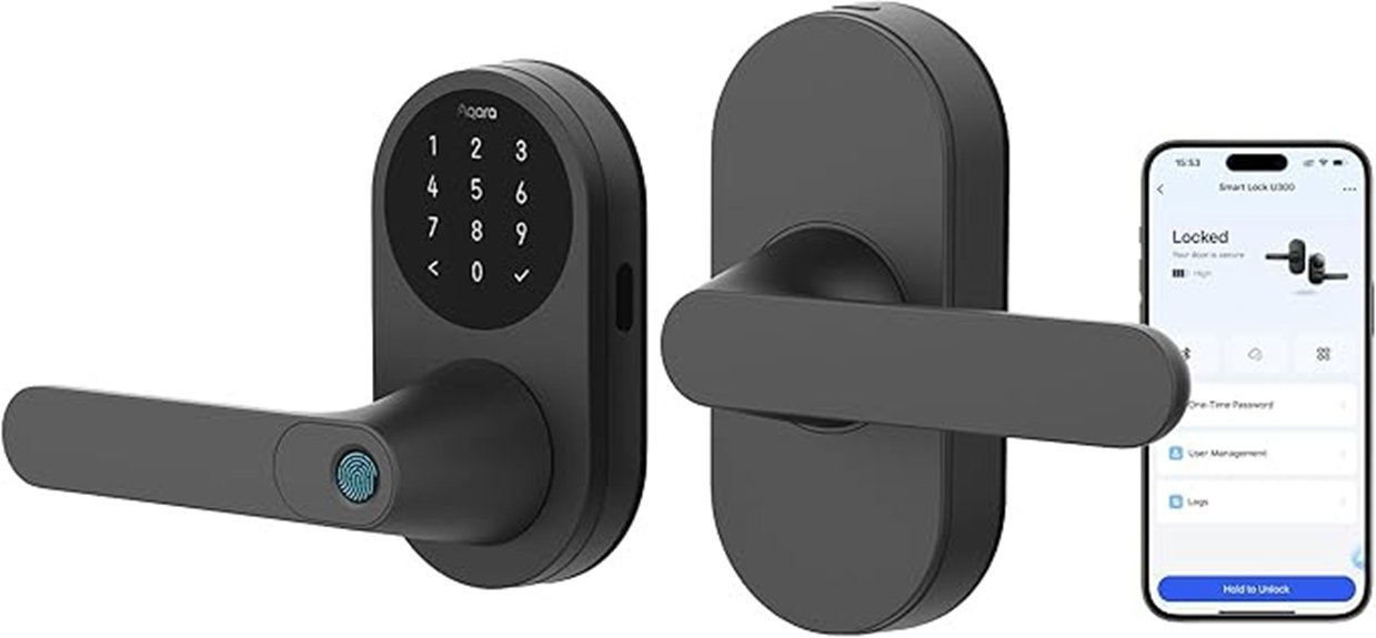 smart black lever lock
