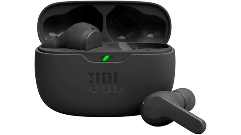 wireless black earbuds set