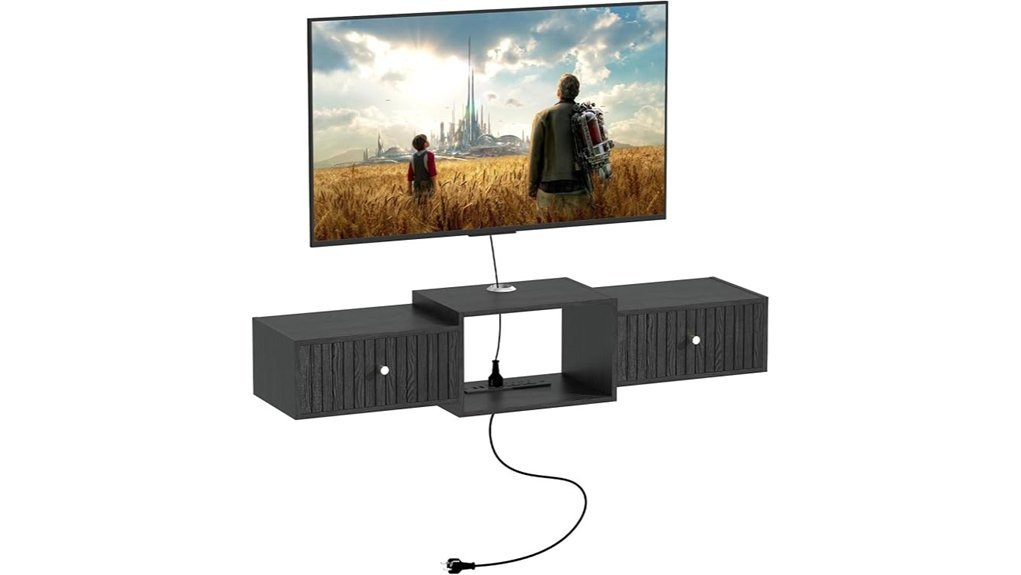 wood tv stand storage